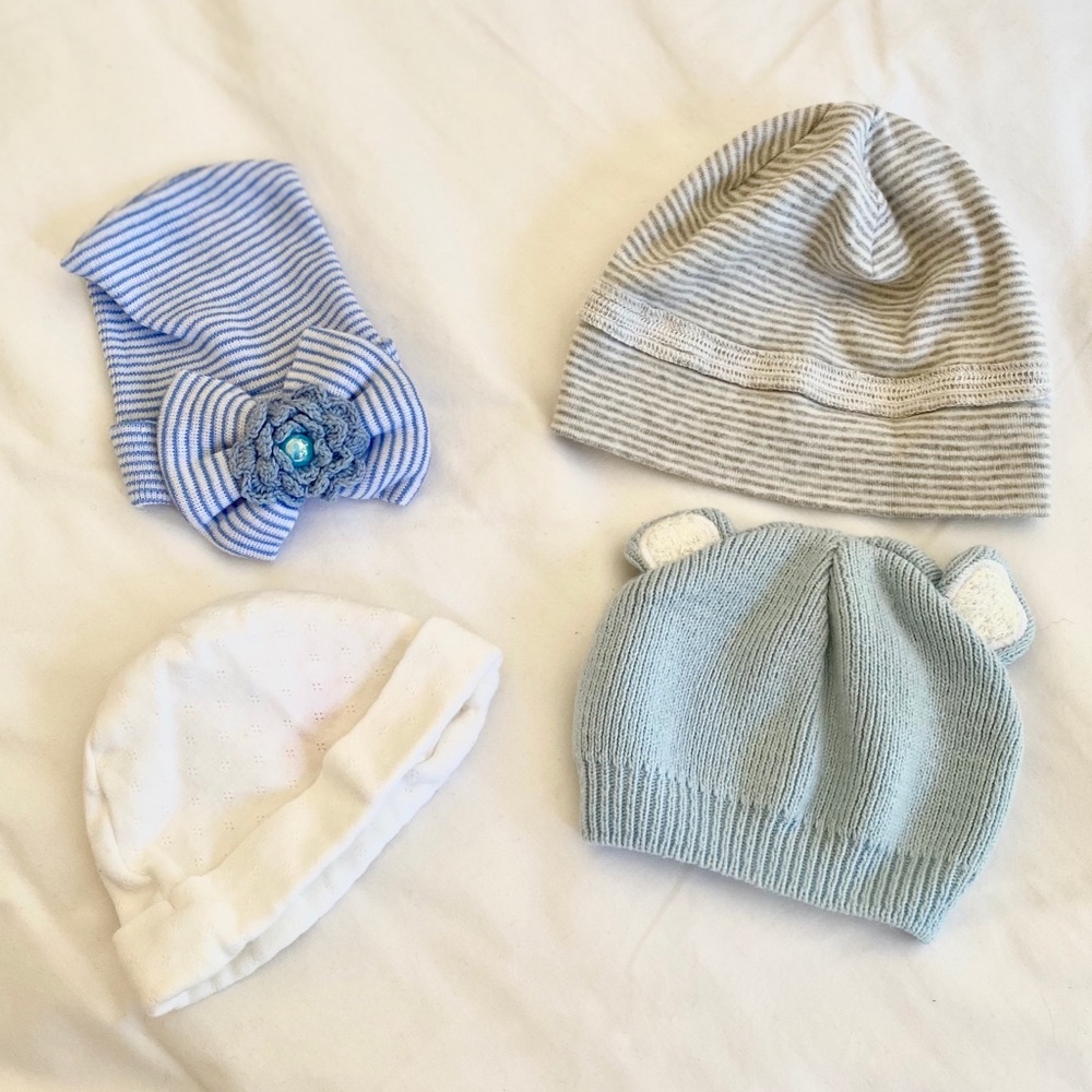 Baby Beanie Bundle - Neutrals and Blues